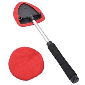 Interior And Exterior Windshield Microfiber Glass Cleaner Wand With Extendable Handle