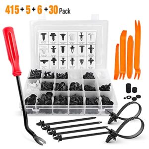 415 Pcs Car Retainer Clips & Fastener Remover 18 Most Popular Sizes Auto Push Pin Rivets Set