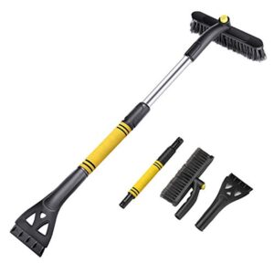 Snow Brush And Ice Scraper with Foam Grip Brush Supports 360 Degree Rotation for Car Windshield