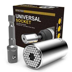 7mm-19mm Universal Socket Fits Standard 1/4'' - 3/4''