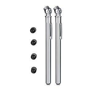 Heavy Duty Pencil Tire Pressure Gauge 10-50 PSI With 4 Black Stem Caps for Cars, Trucks etc
