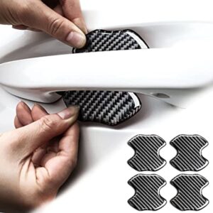 4 PCS Universal Carbon Fiber Car Door Handle Scratch Protector Sticker