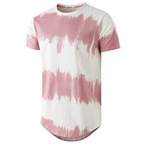 KLIEGOU Men's Fashion Hip Hop Color Block Stripe T-Shirt