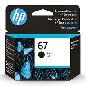 Original HP 67 Black Ink Cartridge - Works with HP DeskJet 1255, 2700, 4100 Series